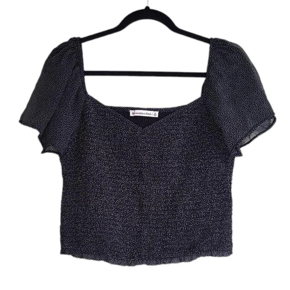 Abercrombie Black Flutter Sleeve Top